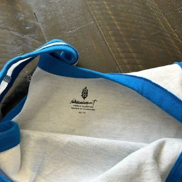 NWOT Free People Basic Tank Varsity Blue Color Black Cotton Green Movement Gym - Picture 6 of 11